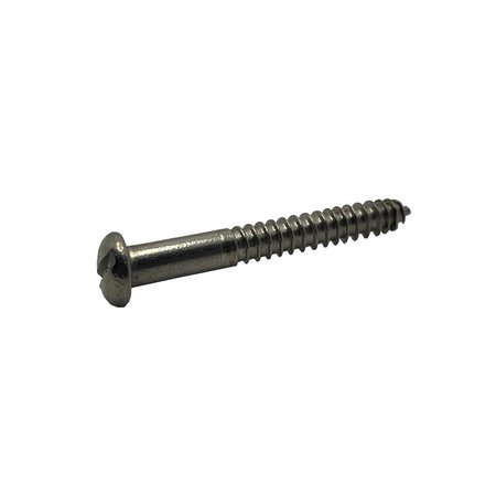 Wood Screw, #6, 1/2 In, Zinc Plated Round Head